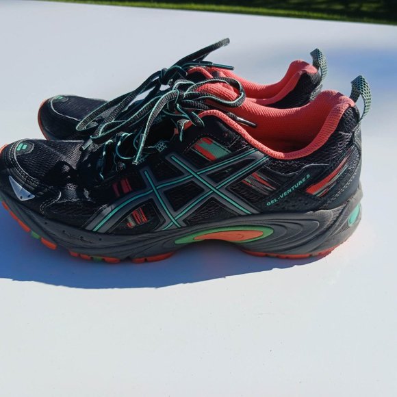 Asics Size 9 Black Orange men's Sneaker Shoes - Picture 5 of 11